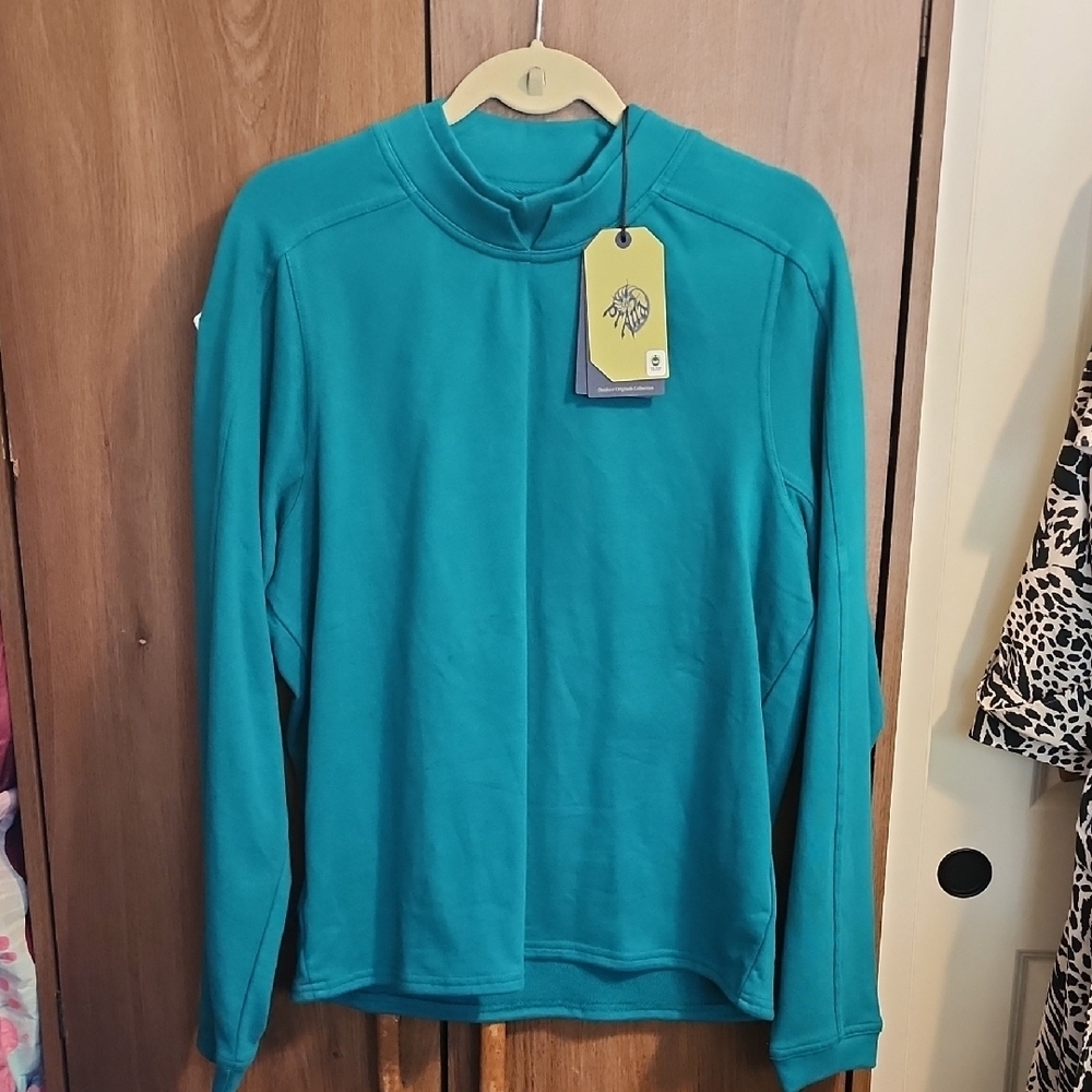 PrAna Mens CREWNECK SWEATSHIRT SIZE S ST, Teal NWT